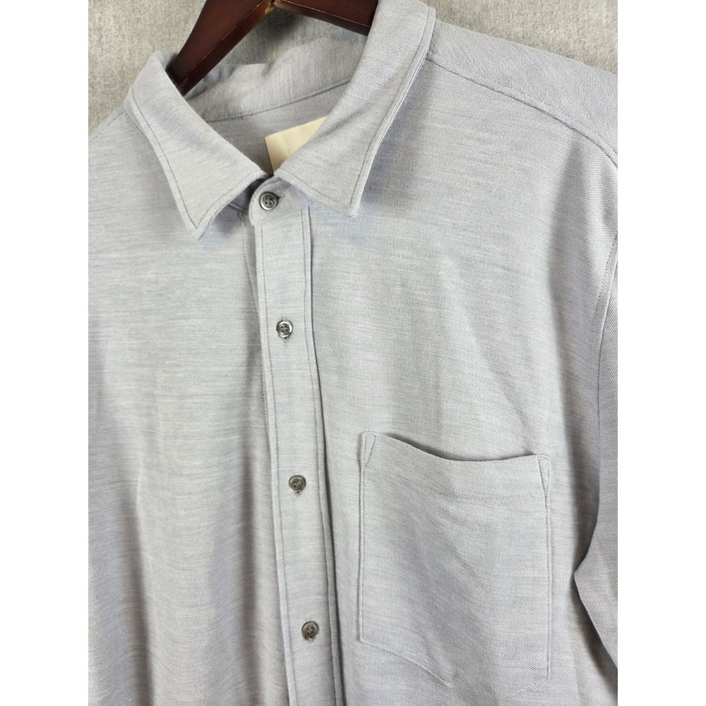 CITIZENS OF HUMANITY Men's 2XL Designer Channing Piqué Button-Down Gray Soft‎